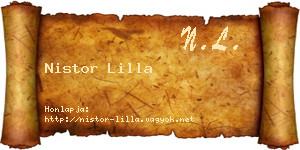 Nistor Lilla névjegykártya